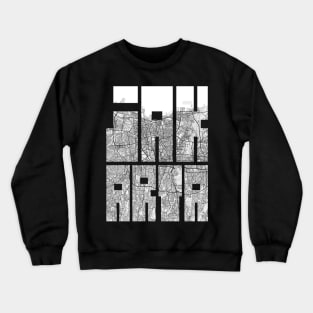 Jakarta, Indonesia City Map Typography - Light Crewneck Sweatshirt